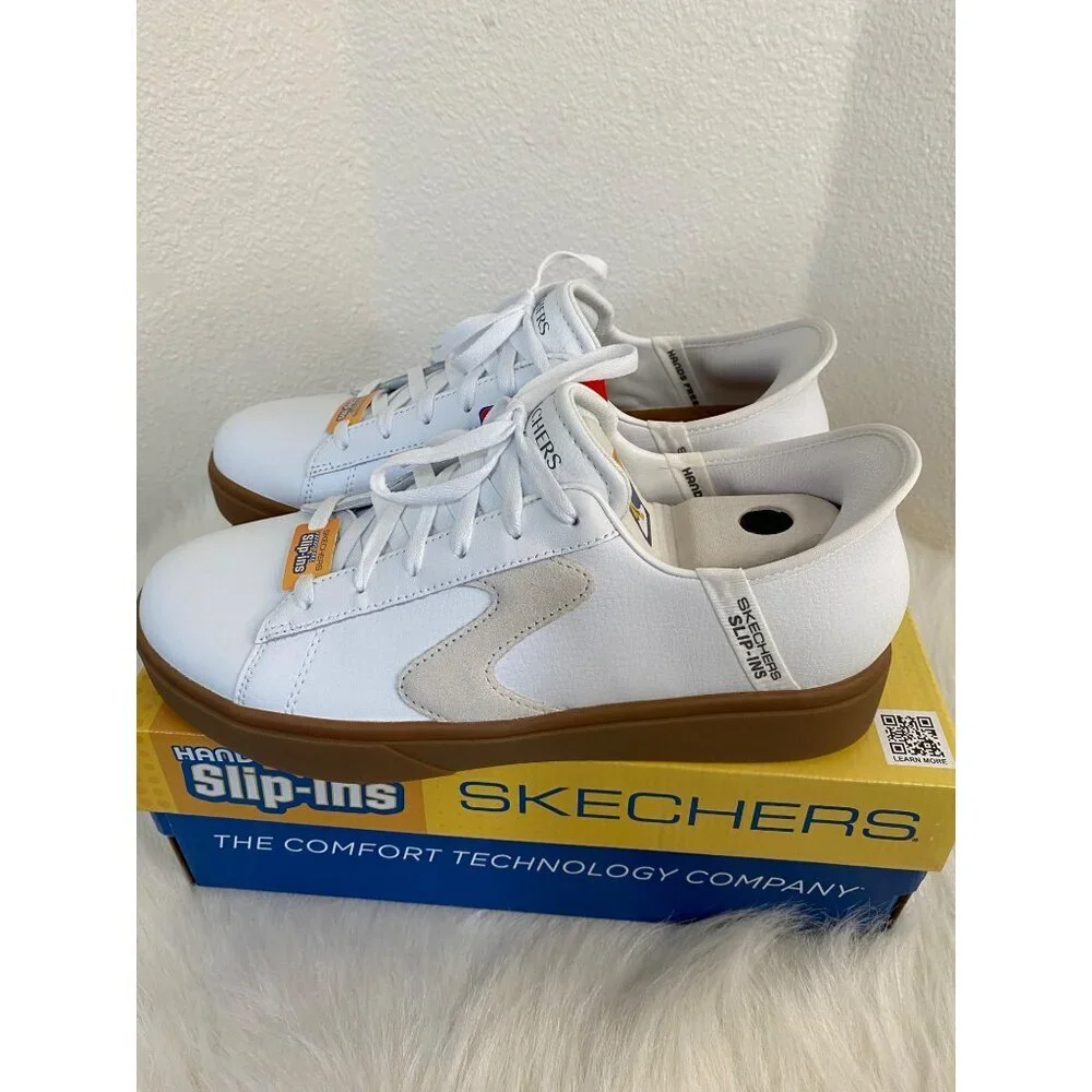 Skechers Mens Slip-ins Eden LX - Strando Hands Free Memory Foam Size 9 White